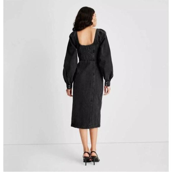 Elegant Black Midi Dress - Picture 3 of 9